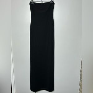 Classic black full length gown with banded back